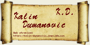 Kalin Dumanović vizit kartica